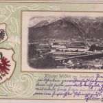 Österreich - Kloster Wilten/Innsbruck Tirol Prägepassepartout-AK gelaufen 1904
