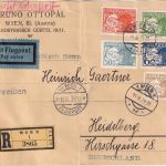 Österreich - 50g u.a. Flugpost Luftpost-Einschreibebrief Wien - Heidelberg 1934