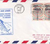 USA - Bonanza Air Lines Firstflight Tucson - Puerto Vallarta 1968 Cachet Marlin