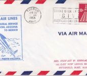 USA - Bonanza Air Lines Firstflight Tucson - Puerto Vallarta 1968 Cachet Marlin