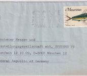 Mauritius - 1 R. Goldmakrele Aerogramme Port Louis - München 1979