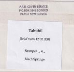 Papua-Neuguinea - 1 K. Muschel Luftpostbrief Tabubil - Springe 2001