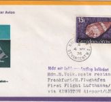 St. Vincent/Grenadinen - 15 C. Meeresschnecke Luftpostbrief Kingston - FFM 1976
