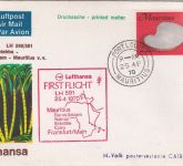 Mauritius - 35 C. Argonauten-Muschel Luftpostbrief/LH-Erstflug Port Louis 1970
