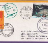 Venezuela - 75 C. Korallenriff Luftpostbrief/LH-Erstflug Caracas/Lima 1976