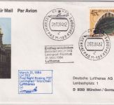 UdSSR - 45 Kop. Flunder Luftpostbrief/LH-Erstflug Leningrad/München 1984