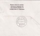 UdSSR - 45 Kop. Flunder Luftpostbrief/LH-Erstflug Leningrad/München 1984