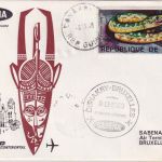Guinea - 50 Fr. Python Luftpostbrief/Sabena-Erstflug Conakry - Brüssel 1969