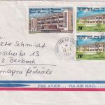Kamerun - 10+2x70 Fr. Rathäuser Luftpostbrief Bamenda-Up-Station - Bexbach 1984