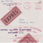 Frankreich - Antibes 1966 2,30 Fr. AFS "Hotel Du Cap D'Antibes" Eilbrief n. Gars