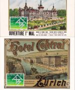 Schweiz - 40 Rp. 100 J. Schweiz. Hotelier-Verein 9 versch. Werbekarten 1982
