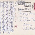 BRD - München 1958 "Europa blüht auf" Masch.werbestpl. Karte n. FRANKREICH