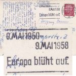 BRD - München 1958 "Europa blüht auf" Masch.werbestpl. Karte n. FRANKREICH