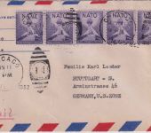 USA - 5x3 C. 3 J. NATO Luftpostbrief Chicago - Stuttgart 1952
