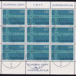 Jugoslawien - Europa/Cept 1971 1,50+4 Din. im Kleinbogen Belgrad 4.5.71/Ersttag