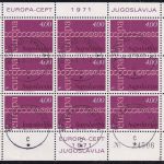 Jugoslawien - Europa/Cept 1971 1,50+4 Din. im Kleinbogen Belgrad 4.5.71/Ersttag