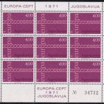 Jugoslawien - Europa/Cept 1971 1,50+4 Din. im Kleinbogen postfrisch