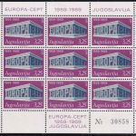 Jugoslawien - Europa/Cept 1969 1,25+3,25 Din. Typ I im Kleinbogen postfrisch
