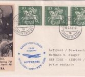 BRD - 3x10 Pfg. 50 J. Pfadfinder Luftpostbrief/LH-Erstflug Wahn - New York 1961