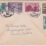 Philippinen - 2 C. 25 J. Pfadfinder geschnitten u.a. Brief Manila - Wien 1950