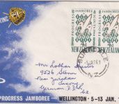 New Zealand - 2x4 P. 4. Nat. Pfadfindertreffen Schmuck-FDC Surfdale 5. JA 66