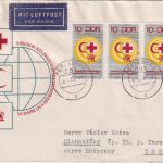 DDR - 3x10 Pfg 50 J. Rotes Kreuz Liga Luftpostbrief/Schmuckkuvert Perleberg 1969