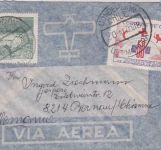Chile - 2 E. 50 J. Rotes Kreuz Liga u.a. Luftpostbrief Concepcion - Bernau 1970