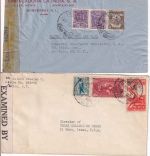 Mexico - 1942/44 2 Luftpostbriefe/3 Normalbriefe n. USA/ENGLAND - Zensur !