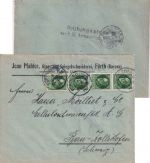 Bayern - 4x5 Pfg. Ludwig Zensurbrief i.d. SCHWEIZ Fürth - Bern 1915