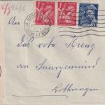 Frankreich - 2x1 Fr. Iris u.a. Zensurbrief Nancy - Saargemünd 1941