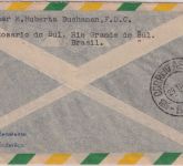 Brasilien - 3,80 Cr. 39. Int. Rotary-Kongress Luftpostbrief n. USA Rossario 1950