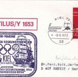 BRD - Kiel 1972 Großseglertreffen SST + Cachet Bundesmarine Nautilus/Y 1653