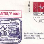 BRD - Kiel 1972 Großseglertreffen SST + Cachet Bundesmarine Atlantis/Y 1660