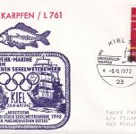 BRD - Kiel 1972 Großseglertreffen SST + Cachet Bundesmarine MzL Karpfen/L 761