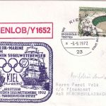 BRD - Kiel 1972 Großseglertreffen SST + Cachet Bundesmarine Frauenlob/Y 1652