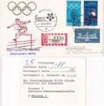 BRD - München Olympiade 1972 SST Jugendlager Einschreibebrief Sonder-R-Zettel