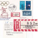 BRD - München Olympiade 1972 SST Jugendlager Einschreibebrief Sonder-R-Zettel