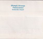 Griechenland - Olympia LH-Sonderflug Athen/Frankfurt/Hamburg 1971 Schmuckkuvert