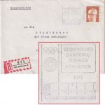 BRD - Böblingen 1972 Olympisches Handballturnier Masch.werbestpl. Orts-R-Brief