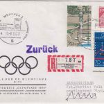 BRD - Olympiade 1972 Privatganzsache/Einschreibebrief Sonder-R-Zettel München