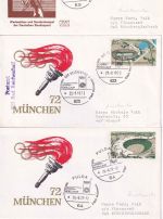 BRD - Olympiade 1972 Olympia Fackellauf 11 Schmuck-Belege mit versch. SST