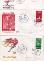 BRD - Olympiade 1972 Olympia Fackellauf 11 Schmuck-Belege mit versch. SST