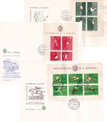 San Marino - Olympiade 1960 Rom 3 Blockausgaben je auf Schmuck-FDC + ESST
