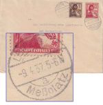DR - Leipzig-Meßplatz 9.4.37 teilaptierter Tagesstempel Brief n. Schwerin
