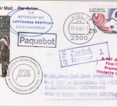 Schweden - 2,70 Kr Nobelpreis Schiffspost/Zuleitung Lufthansa-Erstflug 1985