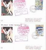 Schweden - Nobelpreis Physiologie & Medizin 4 Luftpostkarten/LH-Erstflug 1990
