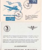 Schweden - SAS Erstflug Stockholm/Geneve Luftpostbrief 1970