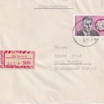 DDR - 10 Pfg. Joliot-Curie + 50 Pfg. SbPA Einschreibe-Ortsbrief Berlin 1980