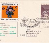 Österreich - 9. Weihnachts-Ballonpost D-ERGEE III SST (3) Christkindl 1969