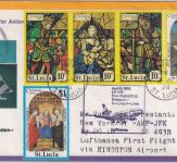 St. Lucia - 1$ u.a. Weihnachten Luftpostbrief LH-Erstflug Zuleitungspost 1976